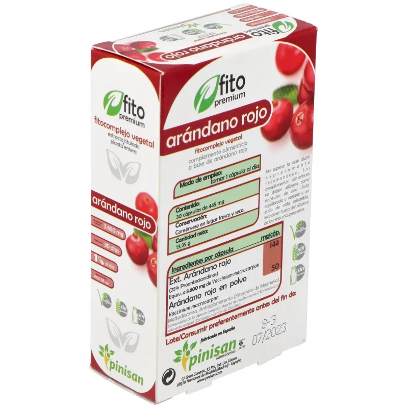 Pinisan Fitopremium Arándano Rojo 30 cápsulas | Farmacia Barata Pinisan Fitopremium Arándano Rojo 30 cápsulas | Farmacia Barata