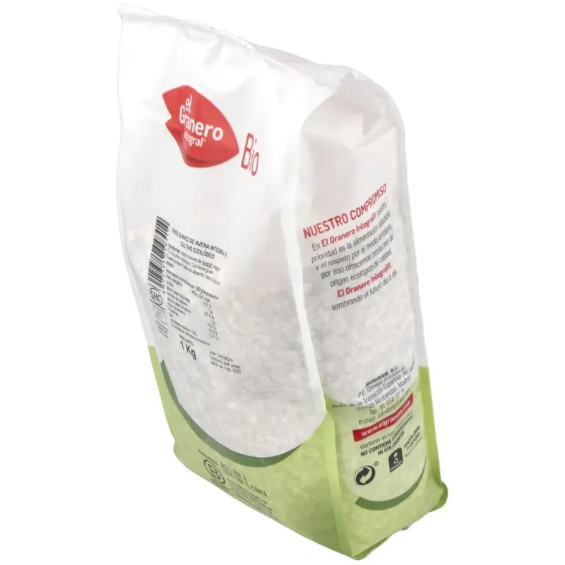 El Granero Copos de Avena Suaves Bio 1 kg | Farmacia Barata