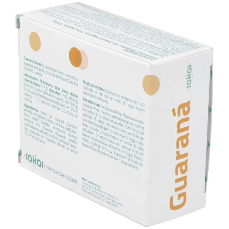 Sakai Guarana 60 cápsulas 500 mg | Farmacia Barata Sakai Guarana 60 cápsulas 500 mg | Farmacia Barata
