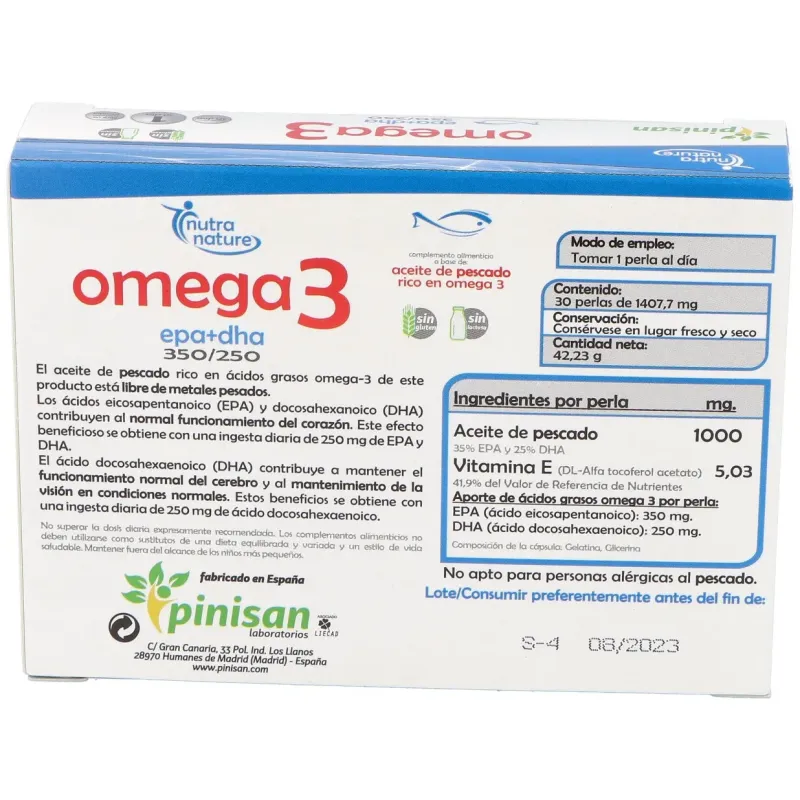 Omega 3 30 Perlas Pinisan | Farmacia Barata