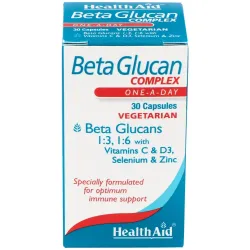 Health Aid Beta Glucan Complex, 30 cápsulas.