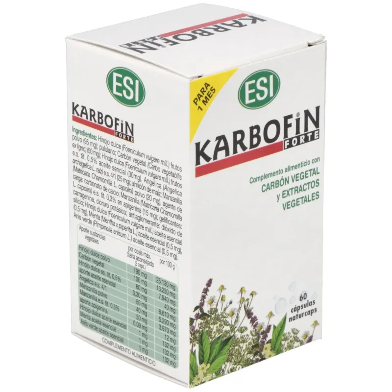 Karbofin Forte 60 cápsulas 350 mg ESI | Farmacia Barata Karbofin Forte 60 cápsulas 350 mg ESI | Farmacia Barata
