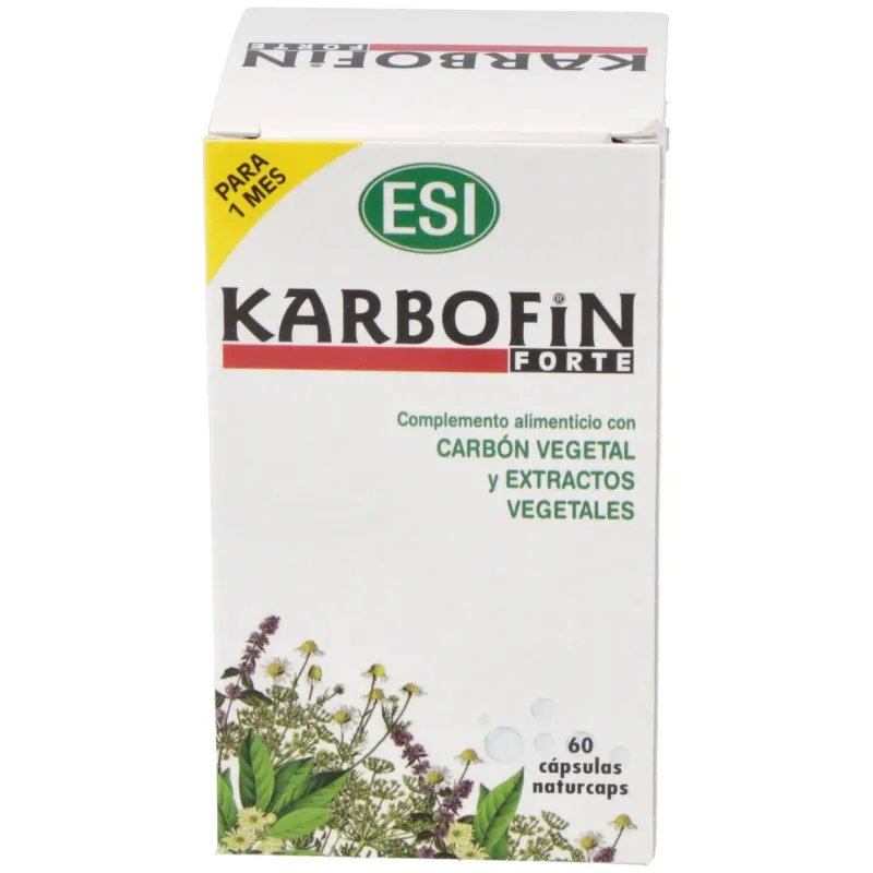 Karbofin Forte 60 cápsulas 350 mg ESI | Farmacia Barata Karbofin Forte 60 cápsulas 350 mg ESI | Farmacia Barata