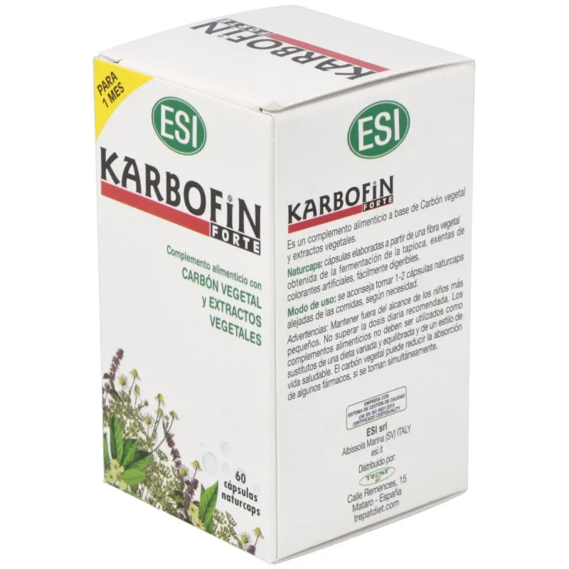 Karbofin Forte 60 cápsulas 350 mg ESI | Farmacia Barata Karbofin Forte 60 cápsulas 350 mg ESI | Farmacia Barata