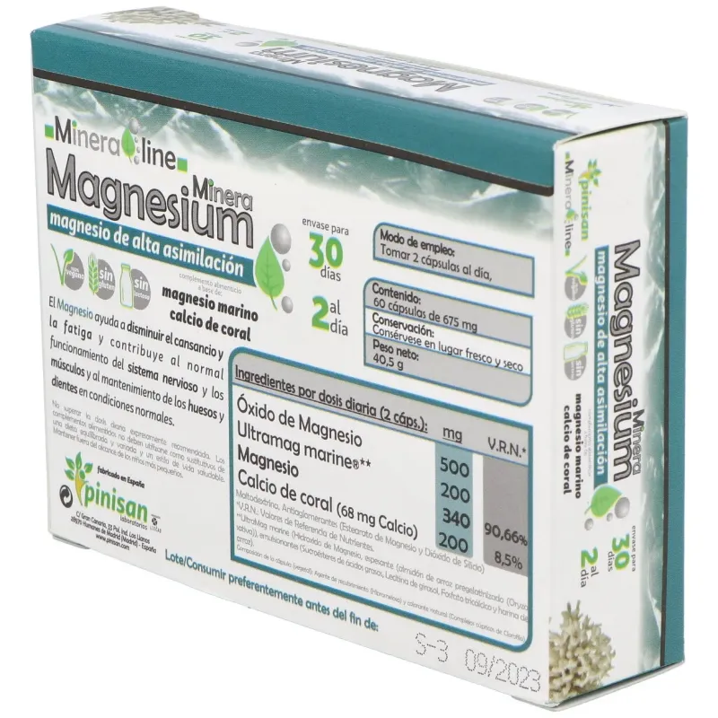 Mineraline Magnesium 60 cápsulas Pinisan | Farmacia Barata