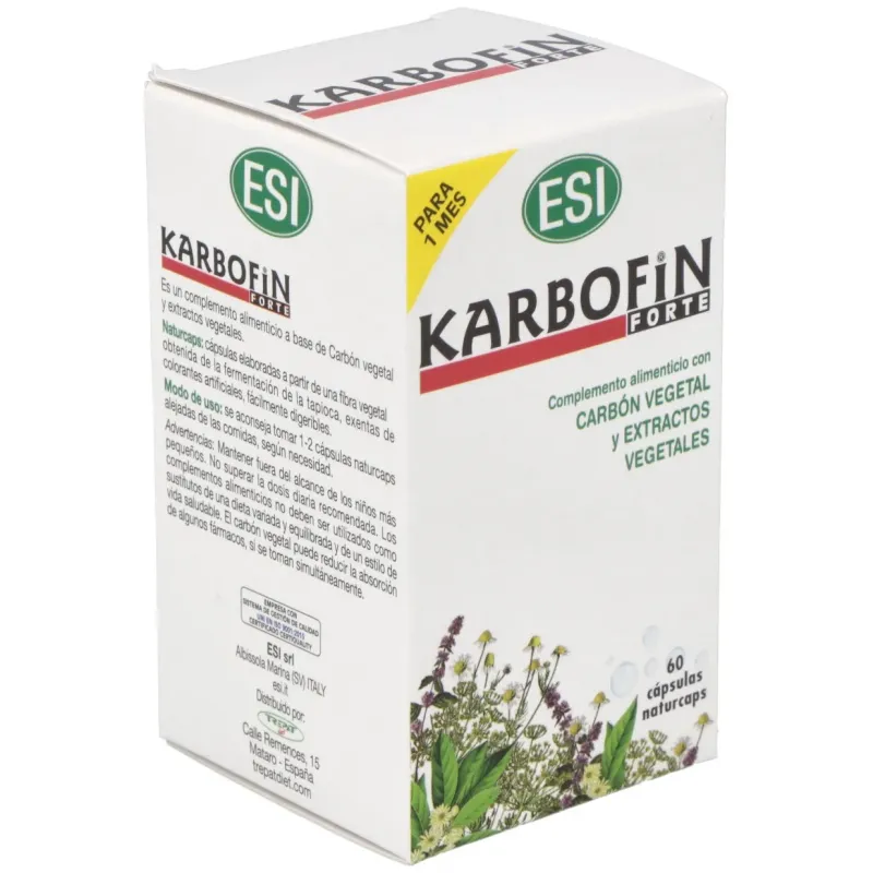 Karbofin Forte 60 cápsulas 350 mg ESI | Farmacia Barata Karbofin Forte 60 cápsulas 350 mg ESI | Farmacia Barata