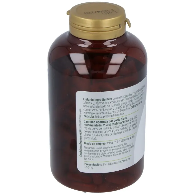 Ginkgo Biloba 510 mg 250 cápsulas | Farmacia Barata Ginkgo Biloba 510 mg 250 cápsulas | Farmacia Barata