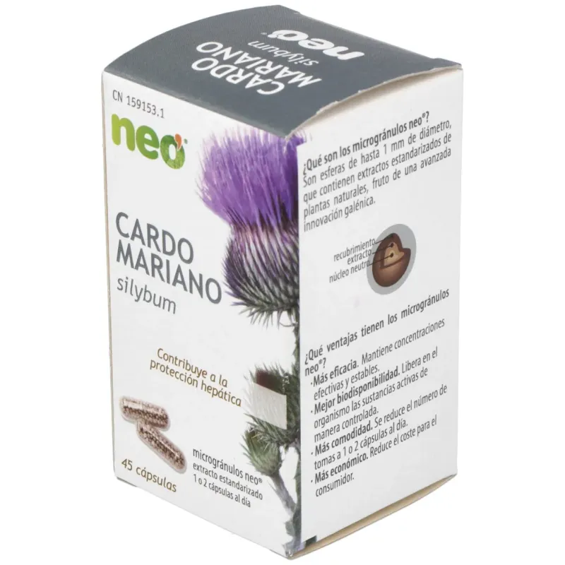 Cardo Mariano Microgranulos Neo 45 Cápsulas | Farmacia Barata Cardo Mariano Microgranulos Neo 45 Cápsulas | Farmacia Barata