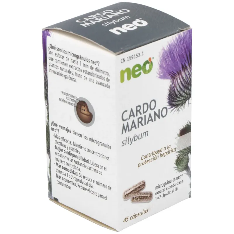 Cardo Mariano Microgranulos Neo 45 Cápsulas | Farmacia Barata Cardo Mariano Microgranulos Neo 45 Cápsulas | Farmacia Barata