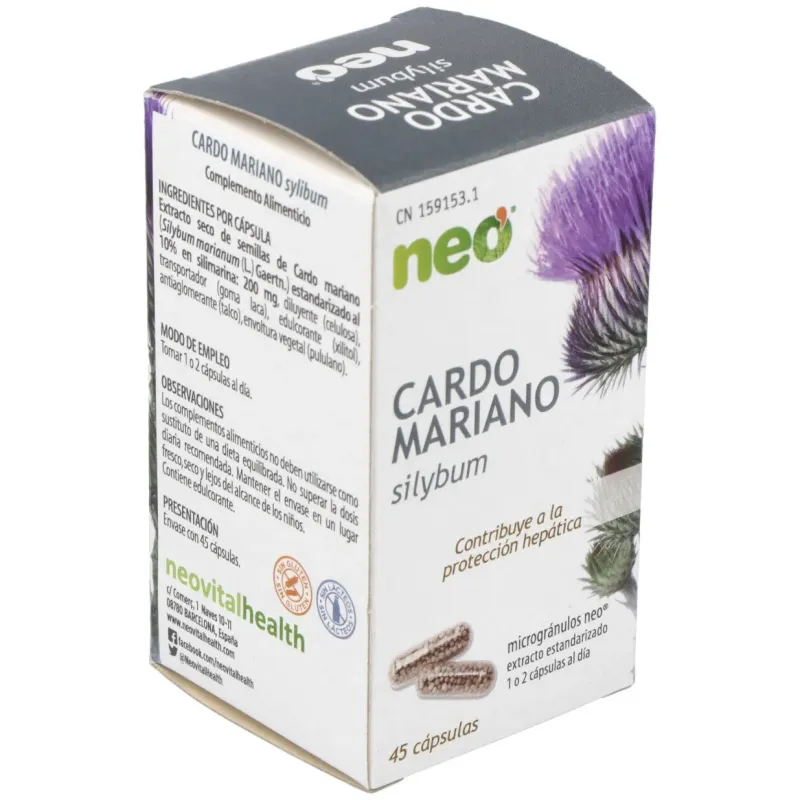 Cardo Mariano Microgranulos Neo 45 Cápsulas | Farmacia Barata Cardo Mariano Microgranulos Neo 45 Cápsulas | Farmacia Barata