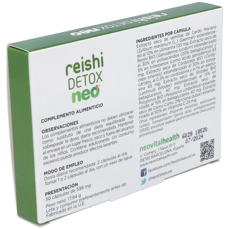 Reishi Detox Neo 30 Cápsulas | Farmacia Barata