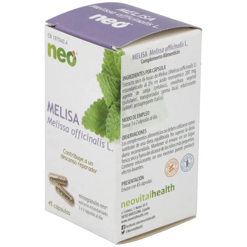 Neo Melisa Microgranulos 45 Cápsulas | Farmacia Barata Neo Melisa Microgranulos 45 Cápsulas | Farmacia Barata