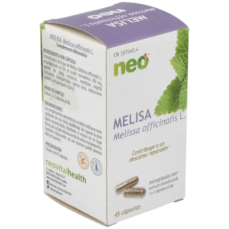 Neo Melisa Microgranulos 45 Cápsulas | Farmacia Barata Neo Melisa Microgranulos 45 Cápsulas | Farmacia Barata