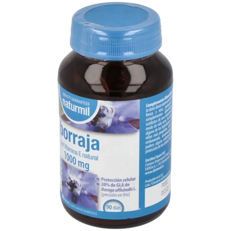 Naturmil Borraja 1000 mg 90 perlas | Farmacia Barata Naturmil Borraja 1000 mg 90 perlas | Farmacia Barata