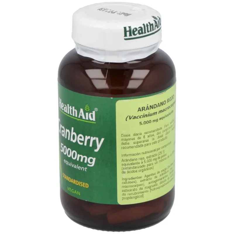 Health Aid Arándano Rojo 5000 mg 60 comprimidos | Farmacia Barata Health Aid Arándano Rojo 5000 mg 60 comprimidos | Farmacia Barata