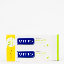 Vitis Aloe Vera Pasta Dental Duplo, 255+75ml GRATIS.