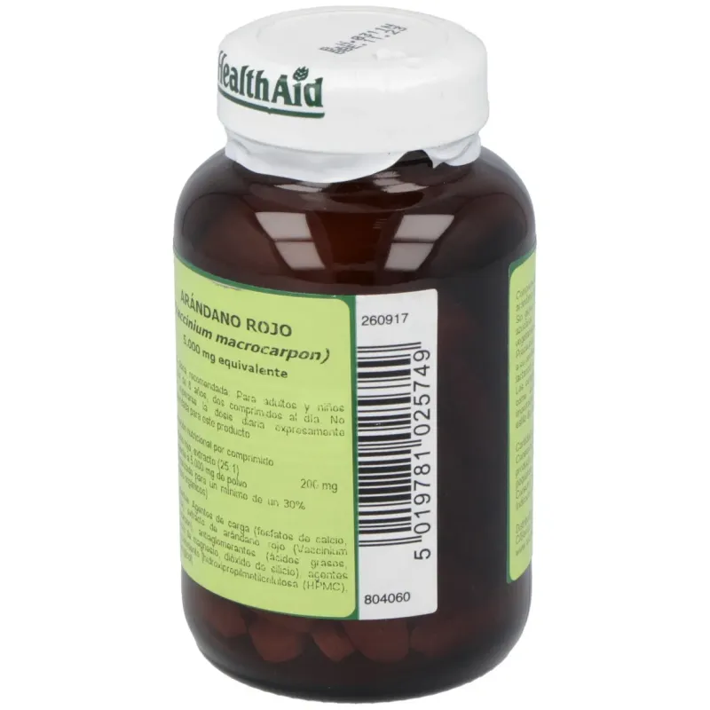 Health Aid Arándano Rojo 5000 mg 60 comprimidos | Farmacia Barata Health Aid Arándano Rojo 5000 mg 60 comprimidos | Farmacia Barata
