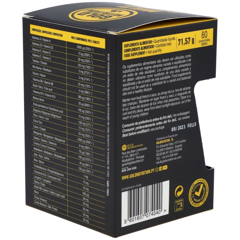 Gold Nutrition Multivitamínico 60 comp | Farmacia Barata Gold Nutrition Multivitamínico 60 comp | Farmacia Barata