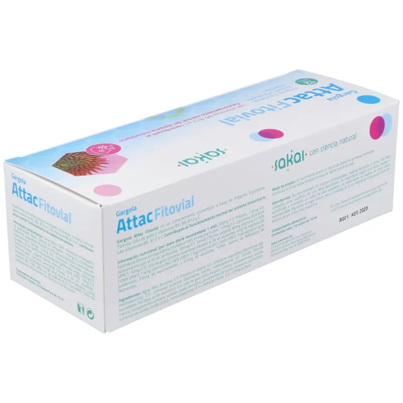 Gargola Fitovial Attac 10 ml x 12 Viales Sakai | Farmacia Barata