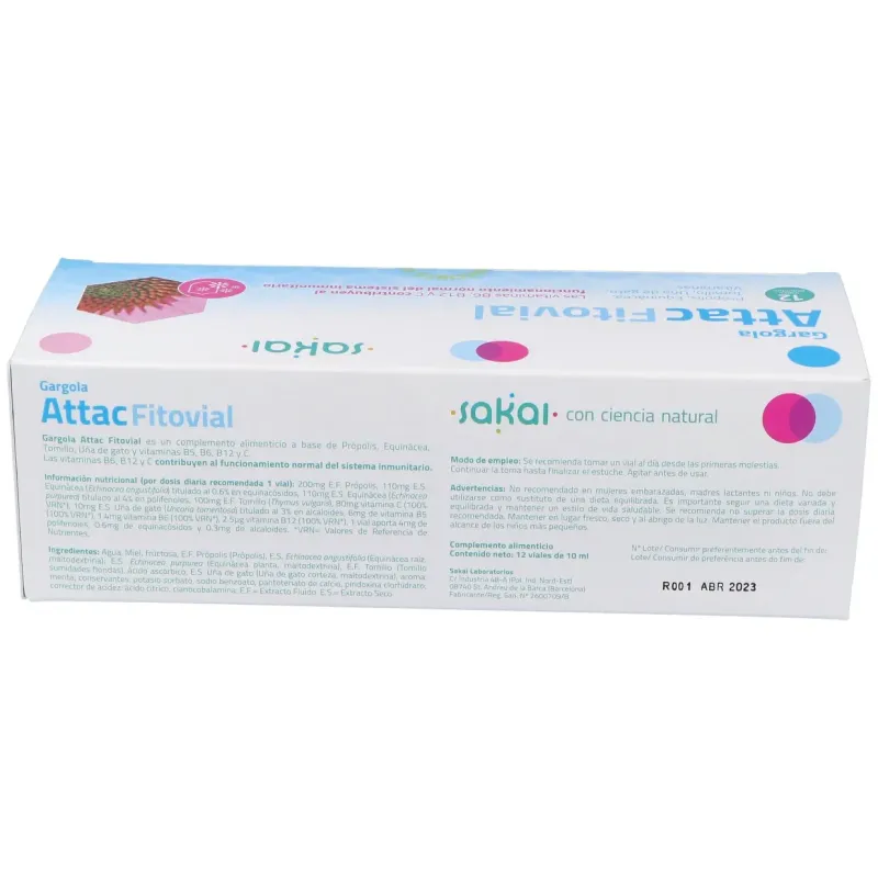 Gargola Fitovial Attac 10 ml x 12 Viales Sakai | Farmacia Barata