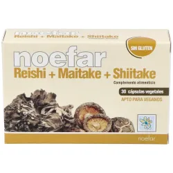Noefar Reishi + Maitake + Shiitake, 30 cápsulas