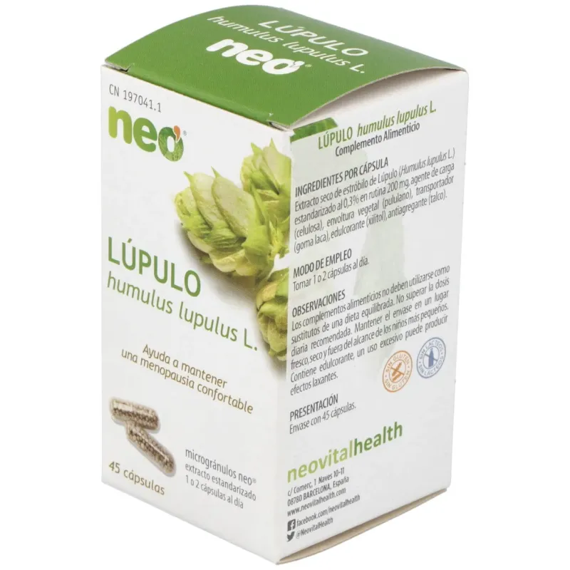 Neo Lupulo Microgranulos 45 Cápsulas | Farmacia Barata Neo Lupulo Microgranulos 45 Cápsulas | Farmacia Barata