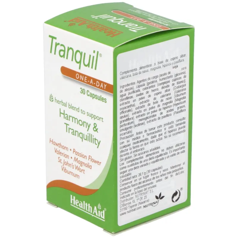 Health Aid Tranquil 30 cápsulas | Farmacia Barata Health Aid Tranquil 30 cápsulas | Farmacia Barata