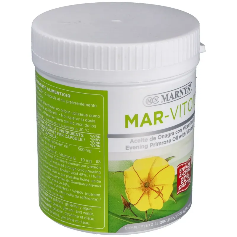 Marnys Aceite de Onagra, 500 perlas | Farmacia Barata