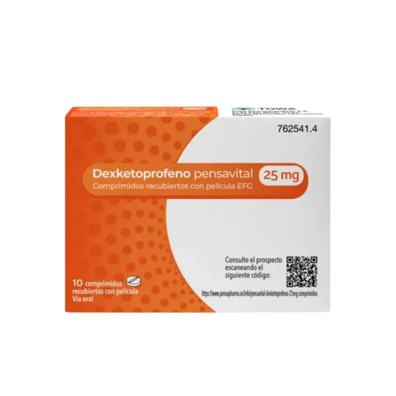 Dexketoprogeno Pensavital 25mg, 10 comprimidos