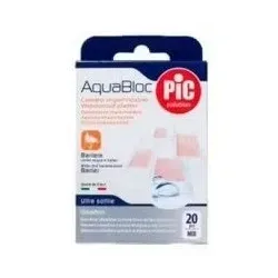 Pic Aquabloc con Bactericida Apósito Adhesivo Surtido, 20 uds