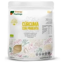 Energy Feelings Cúrcuma con Pimienta Polvo Eco Vegano sin Gluten, 1 kg