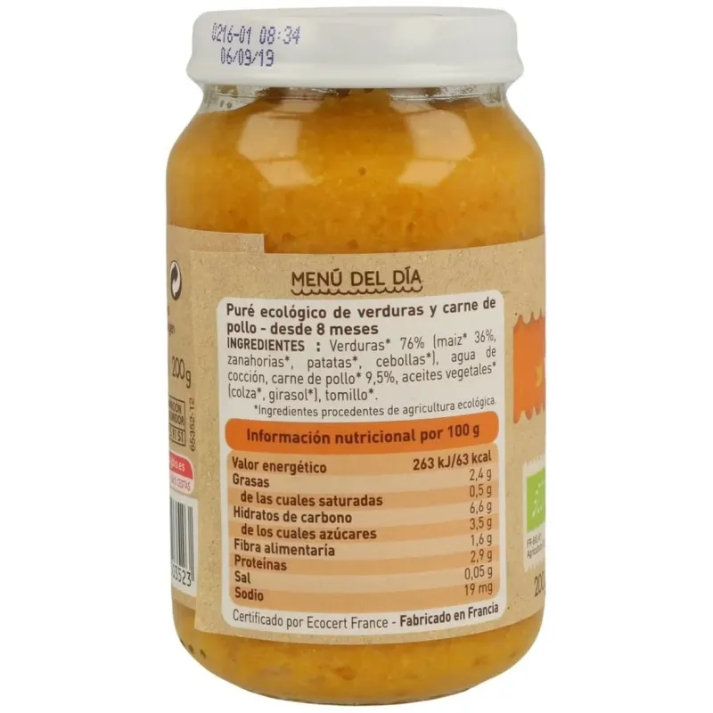 Babybio tarrito ecológico de verduras y pollo 200g | Farmacia Barata Babybio tarrito ecológico de verduras y pollo 200g | Farmacia Barata