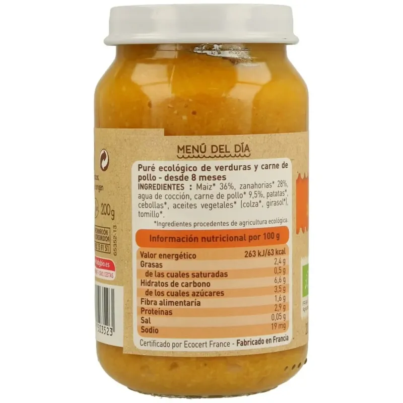 Babybio tarrito ecológico de verduras y pollo 200g | Farmacia Barata Babybio tarrito ecológico de verduras y pollo 200g | Farmacia Barata