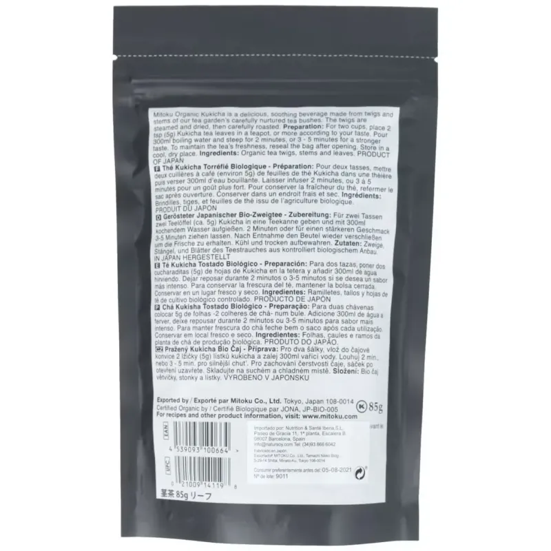 Mitoku té 3 años kukicha bio 85g | Farmacia Barata