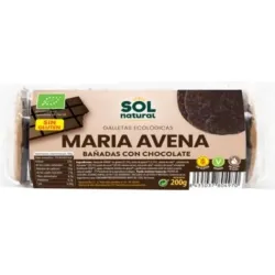 Solnatural Galleta María Avena Chocolate Eco sin Gluten, 200 g