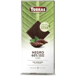 Torras Chocolate Negro 60% con Stevia, 100 g
