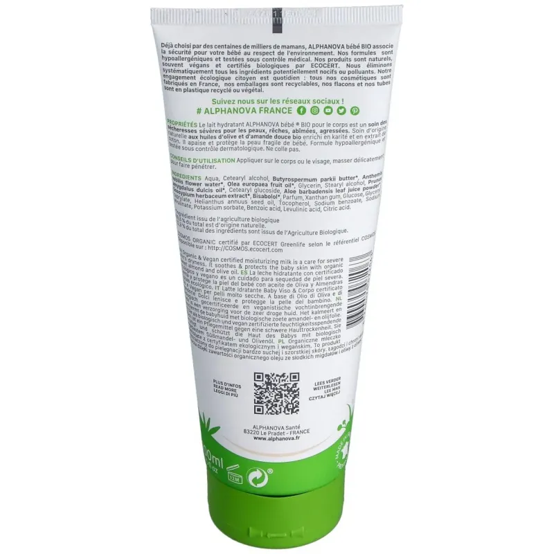 Leche corporal bebe 200ml. bio 2 | Farmacia Barata