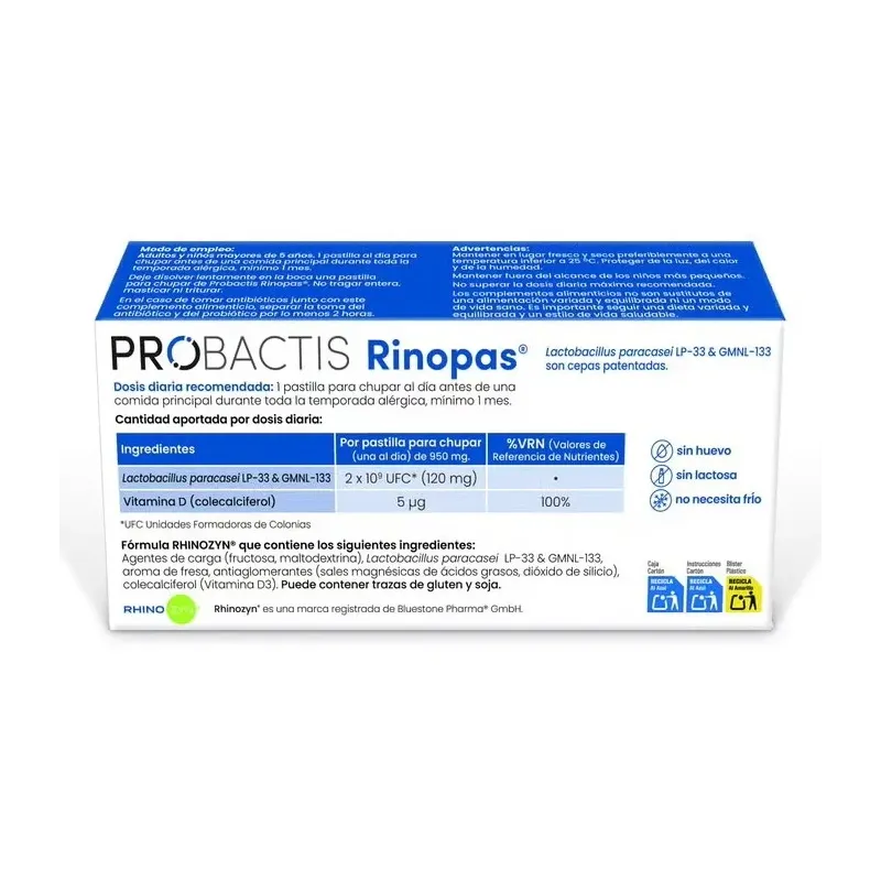Probactis rinopas fresa 30pastillas para chupar. | Farmacia Barata