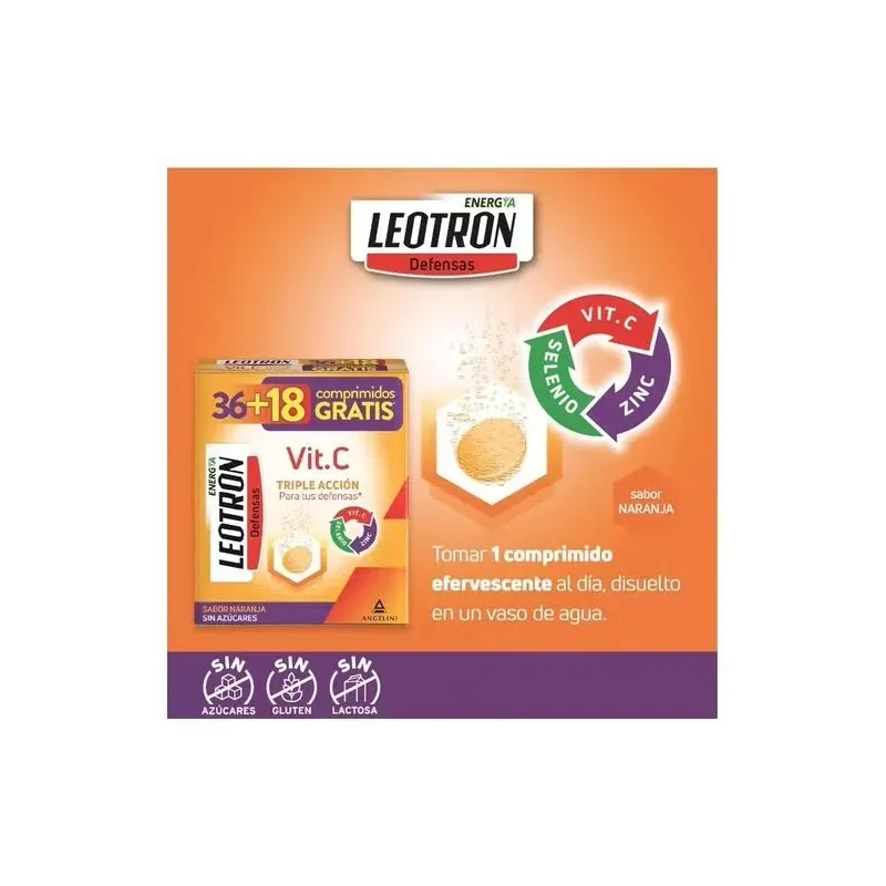 Leotron vitamina c naranja 36comp + 18comp | Farmacia Barata Leotron vitamina c naranja 36comp + 18comp | Farmacia Barata