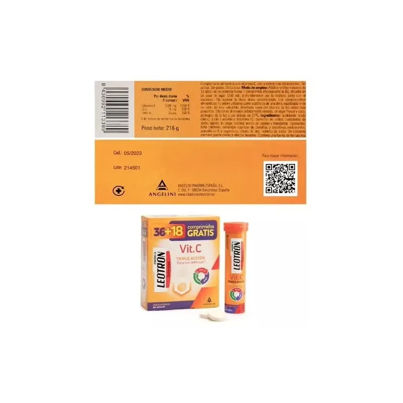 Leotron vitamina c naranja 36comp + 18comp | Farmacia Barata Leotron vitamina c naranja 36comp + 18comp | Farmacia Barata