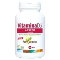Sura Vitasan Vitamina D3 2 500 ui, 60 perlas