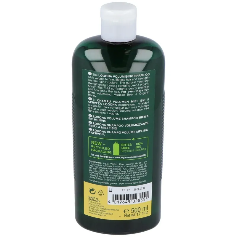 Champu volumen miel y cerveza 500ml. 2 | Farmacia Barata