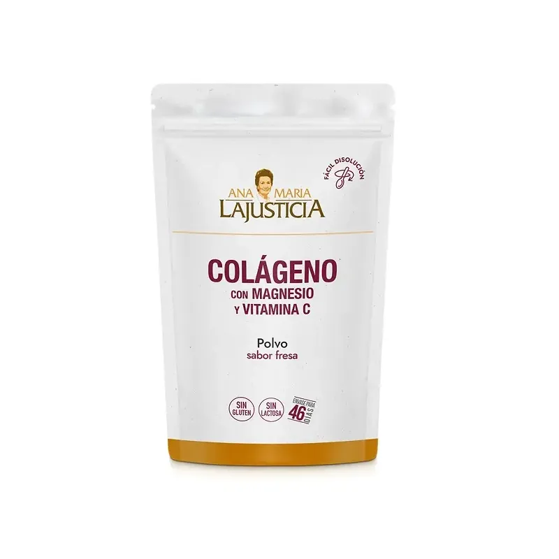 Ana María Lajusticia Colágeno con Mg + Vit. C sabor fresa, 350 gr polvo Ana María Lajusticia Colágeno con Mg + Vit. C sabor fresa, 350 gr polvo