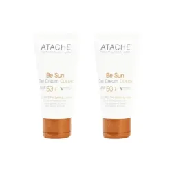 Atache Be Sun Gel Crema Color SPF50+ Piel Grasa Duplo, 2x50 ml