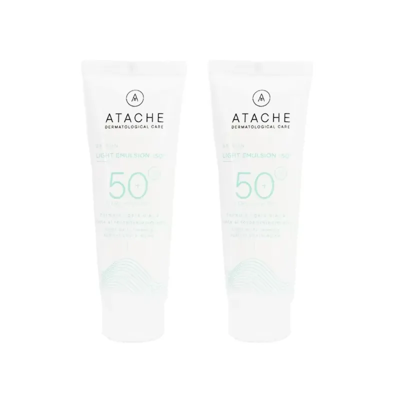 Atache Be Sun Light Emulsión SPF50+ Facial Duplo 2x75 ml | Farmacia Barata Atache Be Sun Light Emulsión SPF50+ Facial Duplo 2x75 ml | Farmacia Barata