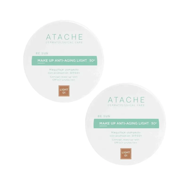 Atache Be Sun Anti-Aging Compacto Light SPF50 Duplo 2x12 g | Farmacia Barata Atache Be Sun Anti-Aging Compacto Light SPF50 Duplo 2x12 g | Farmacia Barata