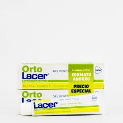 OrtoLacer Gel Dentifrico Duplo, 2x75ml.