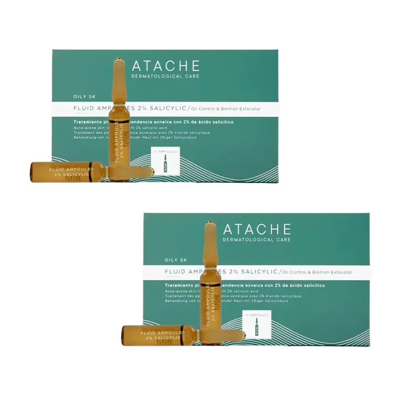 Atache Oily SK Fluid Ampollas 2% Salicylic Duplo 2x10x2 ml | Farmacia Barata Atache Oily SK Fluid Ampollas 2% Salicylic Duplo 2x10x2 ml | Farmacia Barata