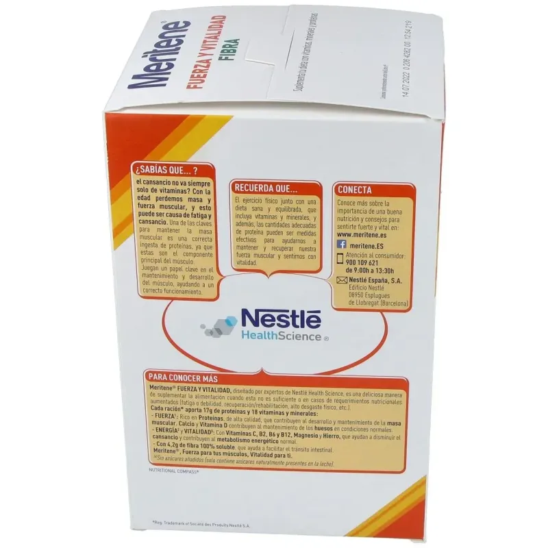 Meritene Fuerza y Vitalidad Fibra Vainilla 14 sobres | Farmacia Barata Meritene Fuerza y Vitalidad Fibra Vainilla 14 sobres | Farmacia Barata