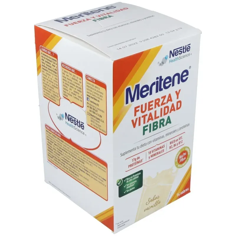 Meritene Fuerza y Vitalidad Fibra Vainilla 14 sobres | Farmacia Barata Meritene Fuerza y Vitalidad Fibra Vainilla 14 sobres | Farmacia Barata